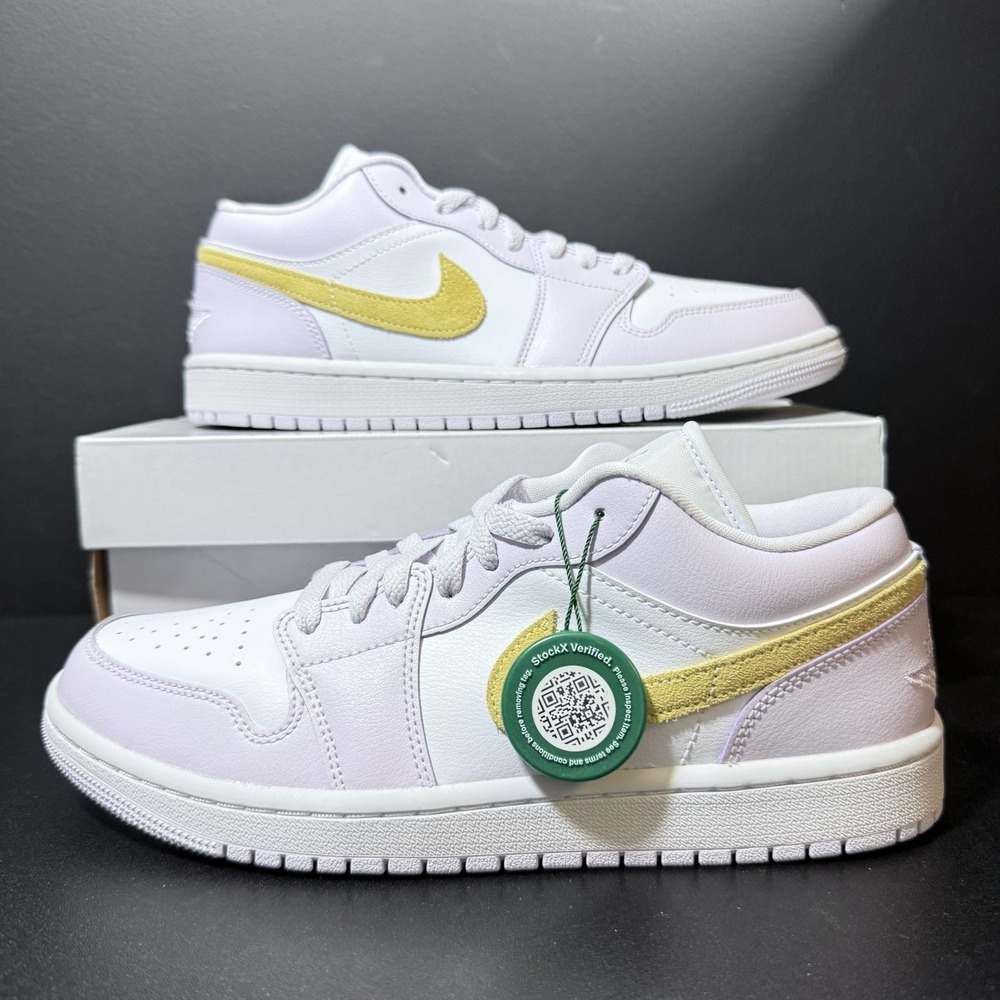 Women's Air Jordan 1 Low Size 10 Shoes Barely Grape Lemon Wash Purple DC0774-501
